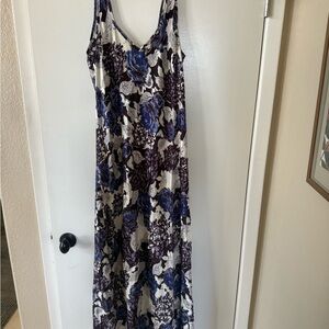 Free People Maxi Dress in Blue and Purple Floral